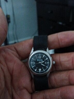 Michael Kors Black Dial Silver-Tone Case Watch with Black Strap